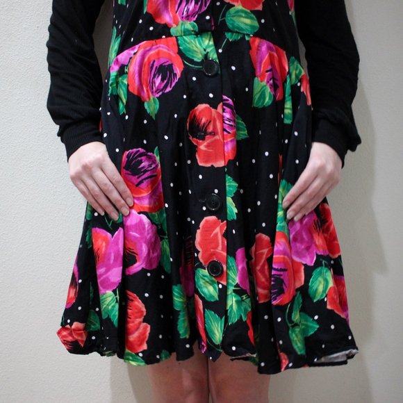 Vintage Jessica Howard by Mitchell Rodbell floral polka dot career dress - Picture 6 of 15